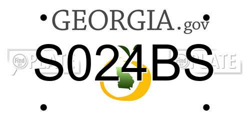 S024BS Georgia License Plate