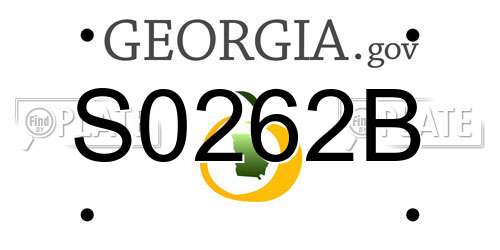 S0262B Georgia License Plate
