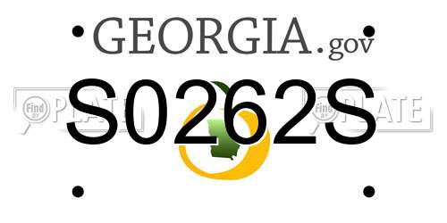 S0262S Georgia License Plate