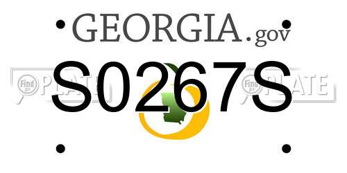 S0267S Georgia License Plate