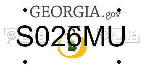 S026MU Georgia License Plate