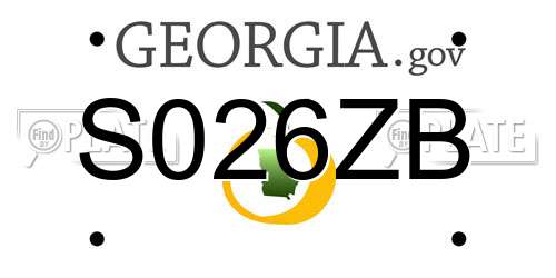 S026ZB Georgia License Plate