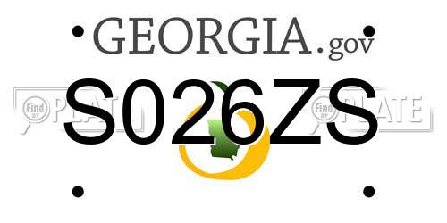 S026ZS Georgia License Plate