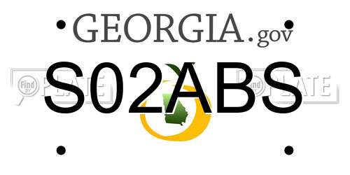 S02ABS Georgia License Plate