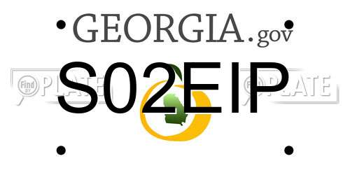 S02EIP Georgia License Plate