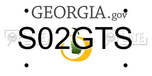 S02GTS Georgia License Plate
