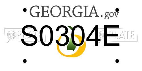 S0304E Georgia License Plate