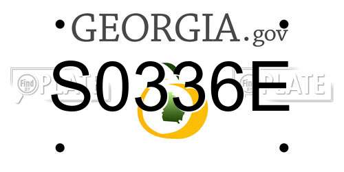 S0336E Georgia License Plate