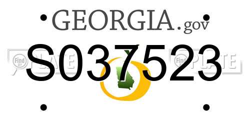 S037523 Georgia License Plate