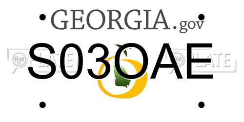 S03OAE Georgia License Plate
