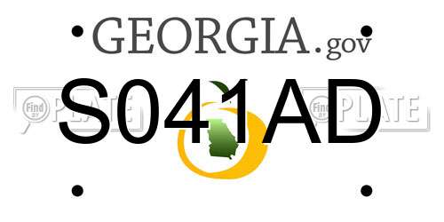 S041AD Georgia License Plate