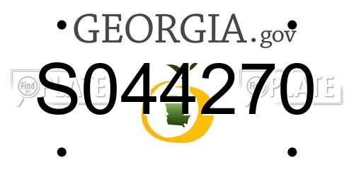 S044270 Georgia License Plate