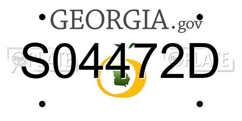 S04472D Georgia License Plate