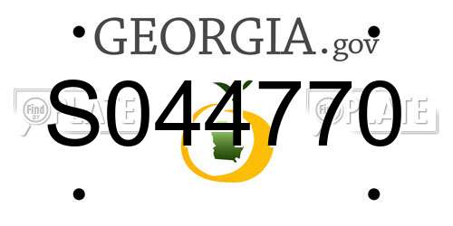 S044770 Georgia License Plate