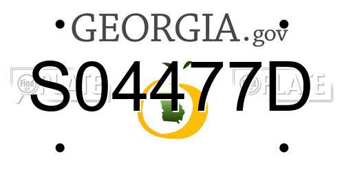 S04477D Georgia License Plate