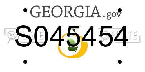 S045454 Georgia License Plate