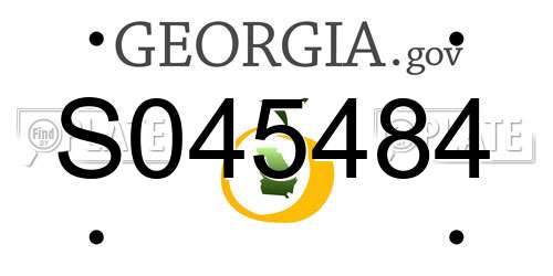 S045484 Georgia License Plate