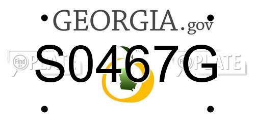 S0467G Georgia License Plate