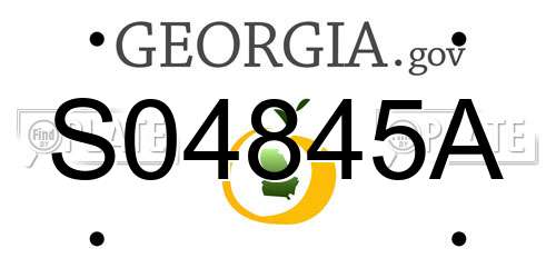 S04845A Georgia License Plate