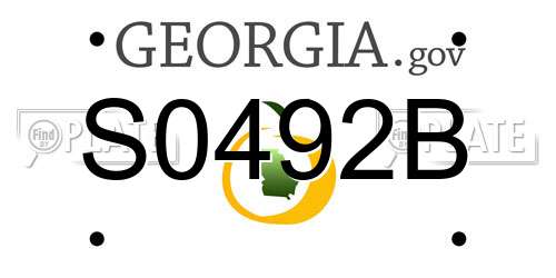 S0492B Georgia License Plate