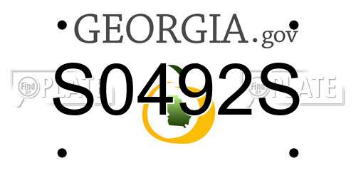 S0492S Georgia License Plate