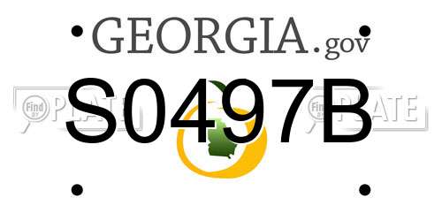 S0497B Georgia License Plate