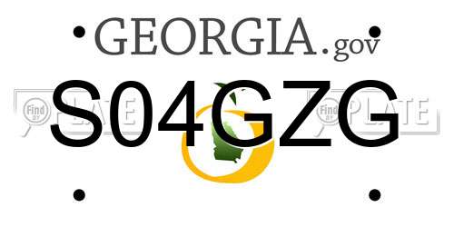 S04GZG Georgia License Plate