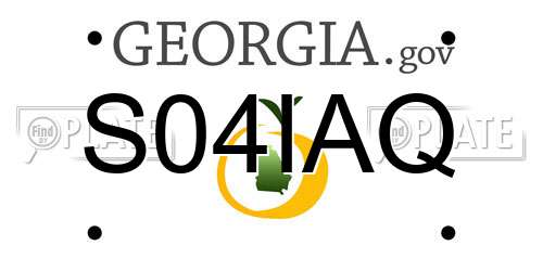 S04IAQ Georgia License Plate