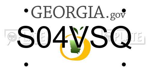 S04VSQ Georgia License Plate