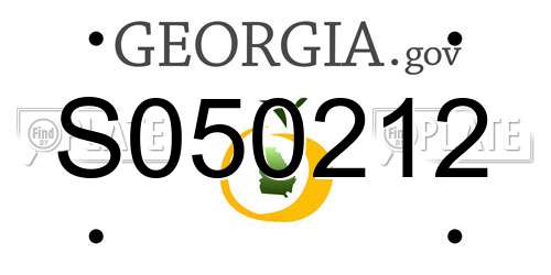 S050212 Georgia License Plate