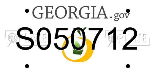 S050712 Georgia License Plate