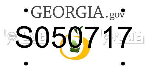 S050717 Georgia License Plate
