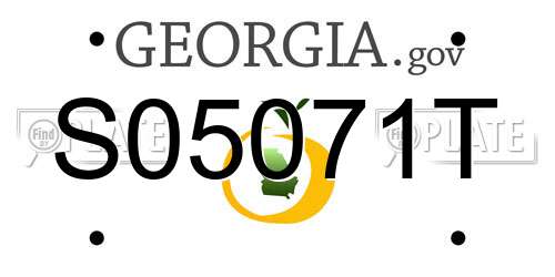 S05071T Georgia License Plate