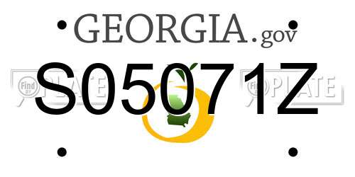 S05071Z Georgia License Plate