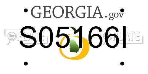 S05166I Georgia License Plate