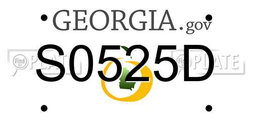 S0525D Georgia License Plate