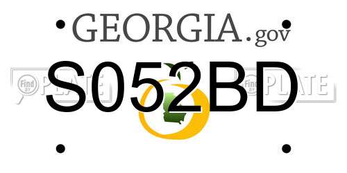 S052BD Georgia License Plate