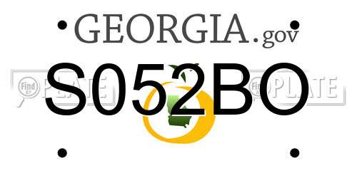 S052BO Georgia License Plate