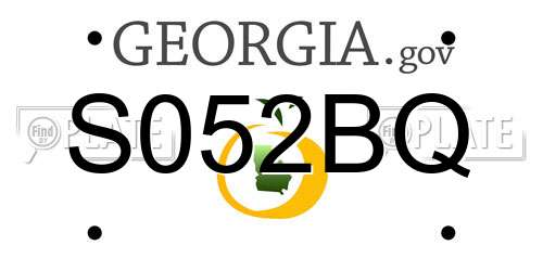 S052BQ Georgia License Plate