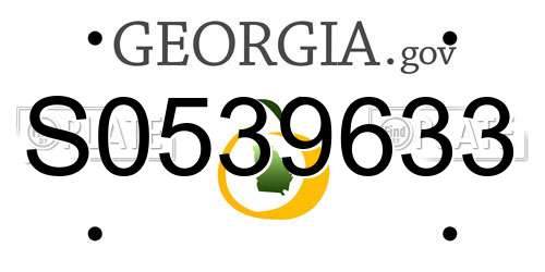 S0539633 Georgia License Plate