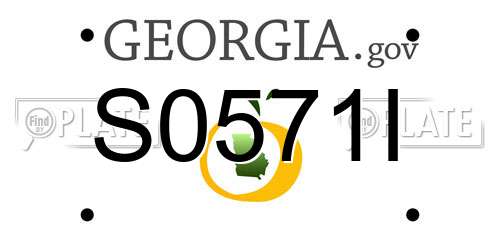 S0571I Georgia License Plate