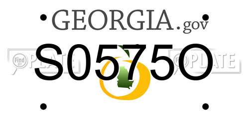 S0575O Georgia License Plate