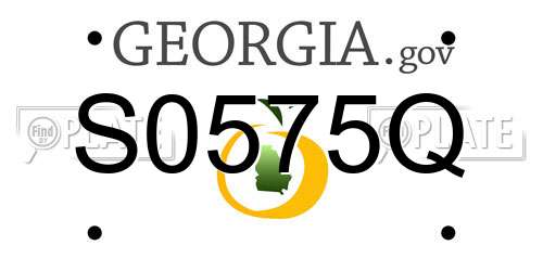 S0575Q Georgia License Plate