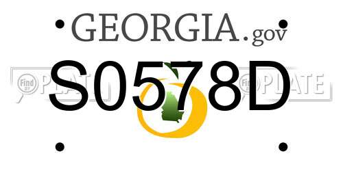 S0578D Georgia License Plate