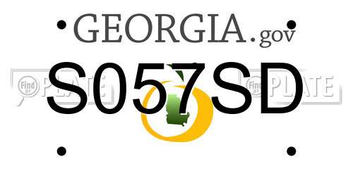S057SD Georgia License Plate