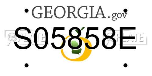 S05858E Georgia License Plate