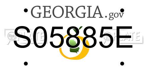 S05885E Georgia License Plate