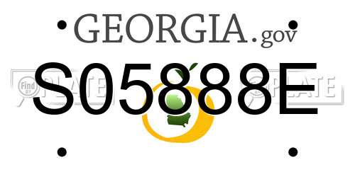 S05888E Georgia License Plate