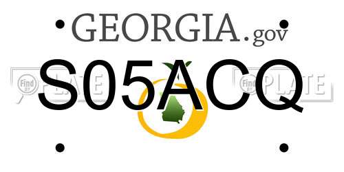 S05ACQ Georgia License Plate