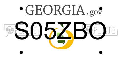 S05ZBO Georgia License Plate